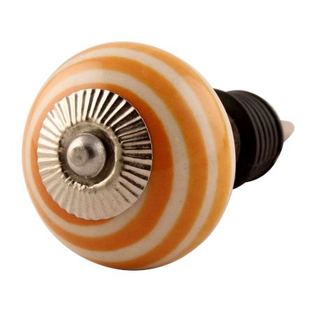 Mustard Striped Ceramic Wine Stopper